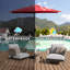 Parasol d'extérieur 7,5 pi, rouge brique, imperméable, 6 nervures robustes, manivelle à inclinaison rapide et facile pour la terrasse du jardin