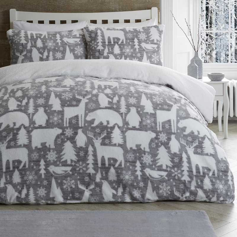 Artic Animals Animal Print Duvet Cover Set with Pillowcases, Kingsize - 2 Standard Pillowcases
