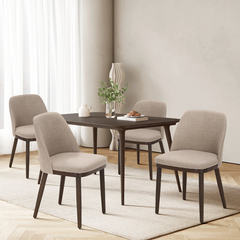 Nihith 47.2cm H Fabric Upholstered Side Chair, Camel