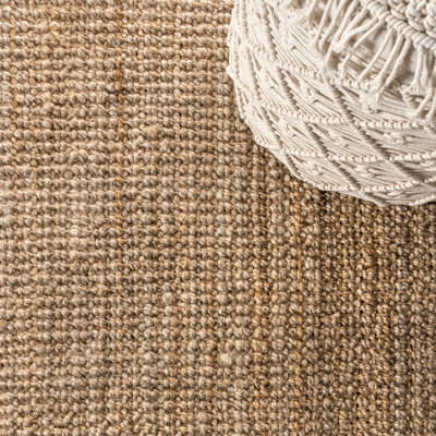 Tapis naturel en jute tissé à la main avec frange Eastmont Pata