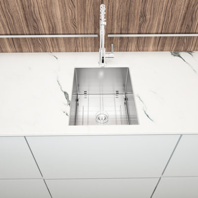 14"X18"X9" Single Bowl Undermount Kitchen Sink 18 Gauge, 304 Stainless Steel, With X - Shaped Water Flow And 3Mm Rubber Pad 14 Inch Gauge 9 Deep, Drain Assembly Installation Guide