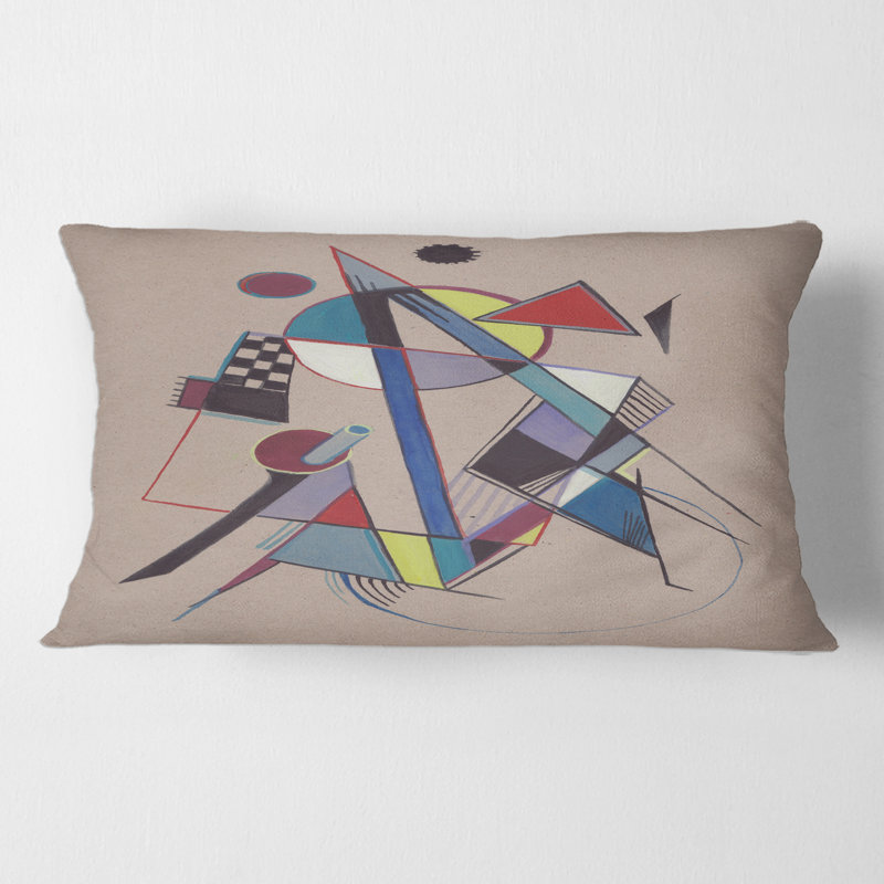 Colored Geometric Abstract Compositions III - Modern Printed Throw Pillow