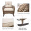 Chaise berçante simple en osier avec coussins en mousse et structure en acier thermolaqué beige neutre