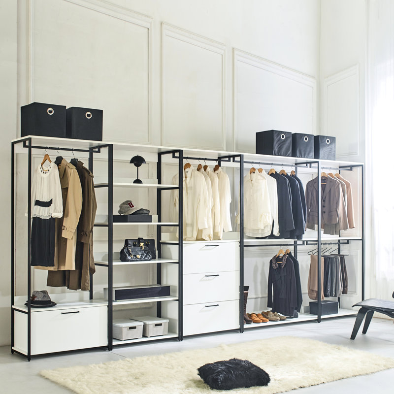 Armoire-penderie moderne - Métal thermolaqué et matériau extra profond pour ranger facilement des objets encombrants