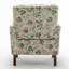 Chaise avec accoudoirs en mélange de polyester à motifs, structure en bois de bouleau massif avec pieds fuselés bruns, chaise d'appoint rembourrée de mousse avec garniture pour le bureau du salon