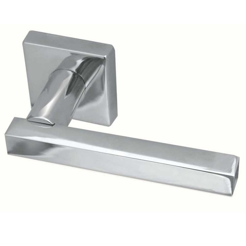 Cube Door Handle, Polished Chrome