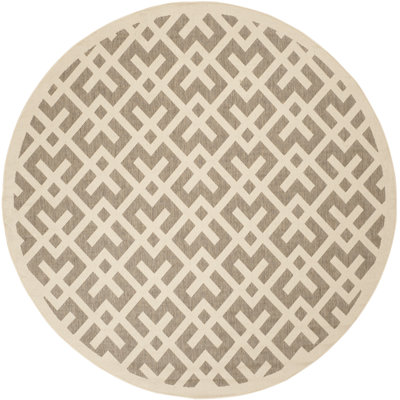 Tapis d'intérieur / extérieur à motif géométrique brun / brun clair Arneshia