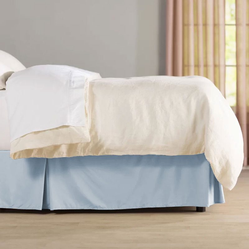 Jupe de lit en microfibre douce de 14 po Wayfair Basics® 1800 Series, Grand, Brume bleue
