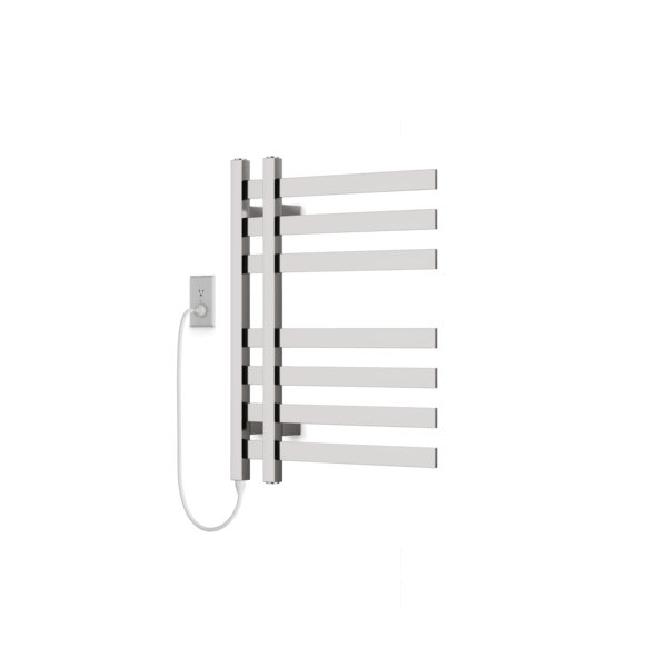 Lioni Wall Mount Electric Towel Warmer, Brushed Nickel, 27" H x 19.5" W x 5.19" D