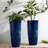 30"H Set of 2 Oversized Gradient Cobalt Faux Ceramic Tall Plastic Planter-1155637908-1155637909