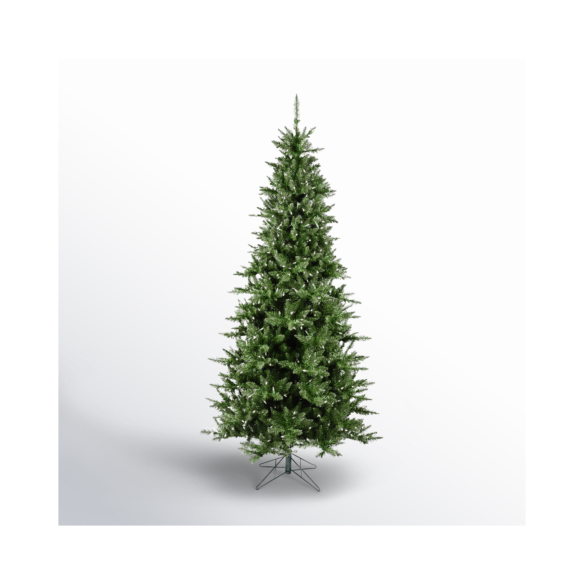 Peabody Fir Slim Artificial Christmas Tree, 9.5' H, Clear Lights, Pre-Lit