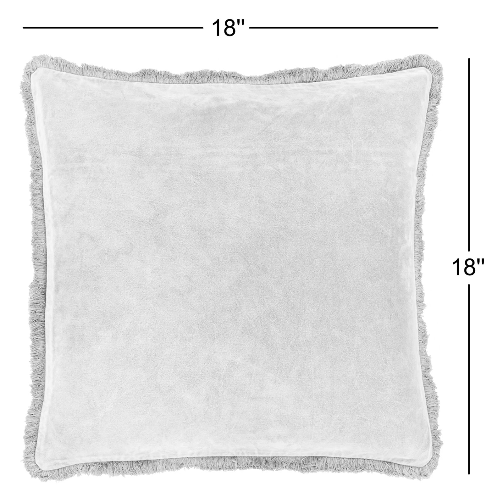 Steph Square Cotton Pillow, 18" x  18", Sage, Polyester/Polyfill