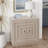 Modern Contemporary 2-Door Storage Cabinet With Geometric Square Pattern, Taupe Color-1777527388