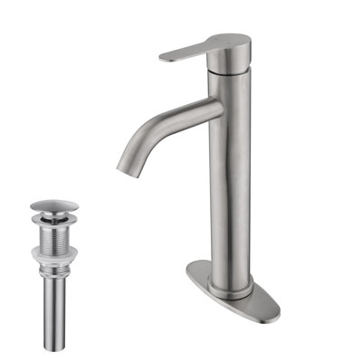 Robinet de lavabo de salle de bain avec poignée simple et bonde escamotable