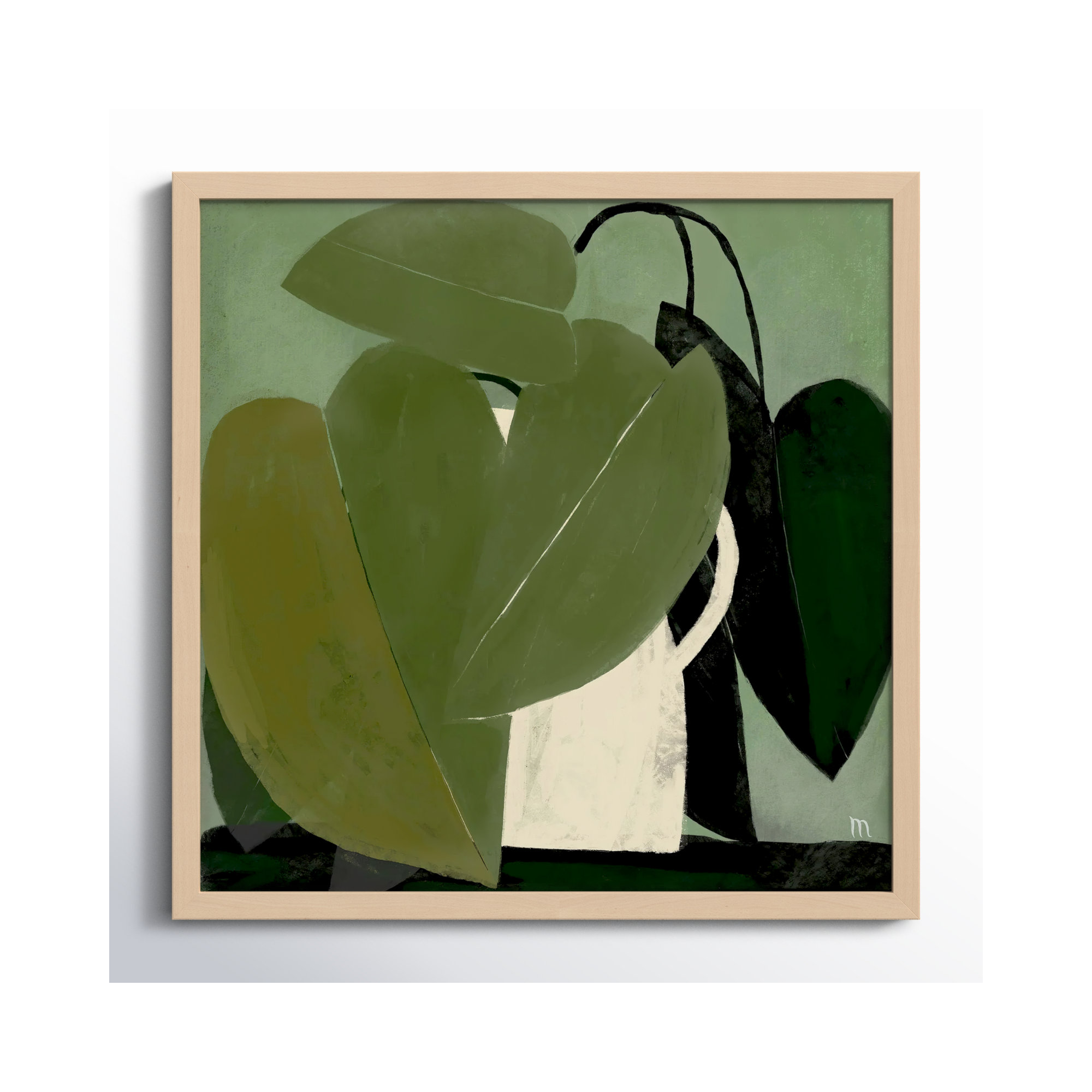 Green On Green by StudioM, Brown, 30" H x 30" W x 1.25" D