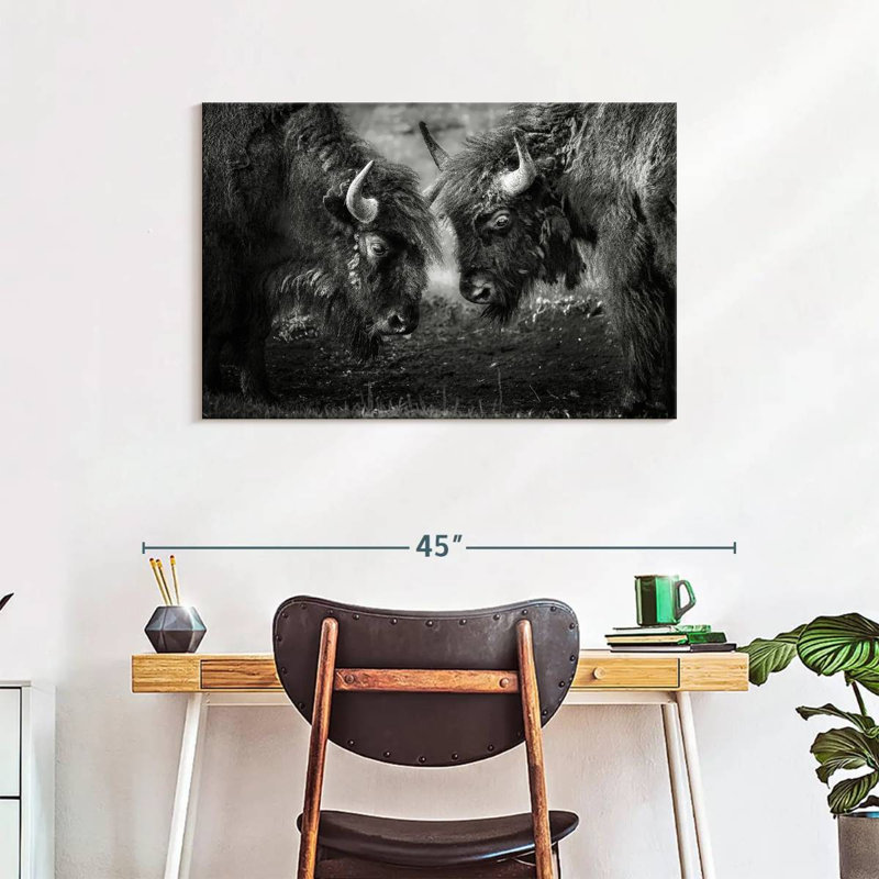 Brampt Bisons Head To Head, 24" H x 36" W