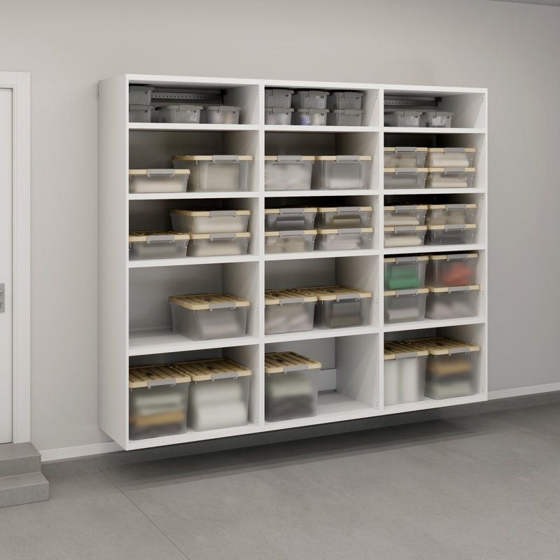 Garage Core 3 armoires profondes en blanc, H 83,07 po x l 101,58 po x P 23,47 po