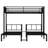 Twin over Twin & Twin Metal Triple Bunk Bed, Convertible Twin XL Top, Detachable 3 Beds, Guardrails, Black