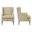 Fauteuil à oreilles rembourré en tissu 29 po avec pieds en bois massif Decker-135709692