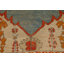 Tapis décoratif en laine noué à la main de conception unique Oushak rouge/beige/bleu 8 pi 1 po x 11 pi 7 po