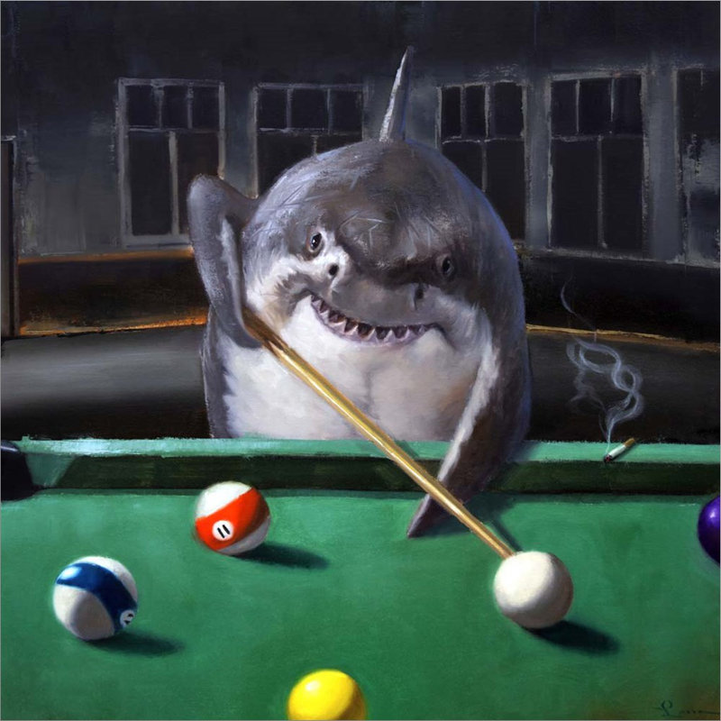 " Pool Shark " by Lucia Heffernan Painting Print
