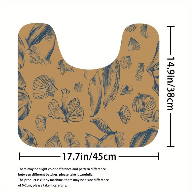 3 Pack Seashell Sketch Bathroom Rug Kit