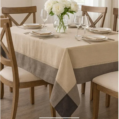 Contemporary Solid Colour Border Tablecloth
