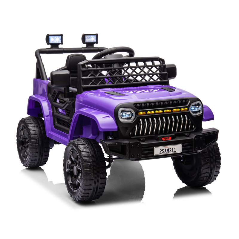 Jouet de voiture 12V pour enfants avec télécommande, véhicule électrique à piles pour tout-petits, Mauve