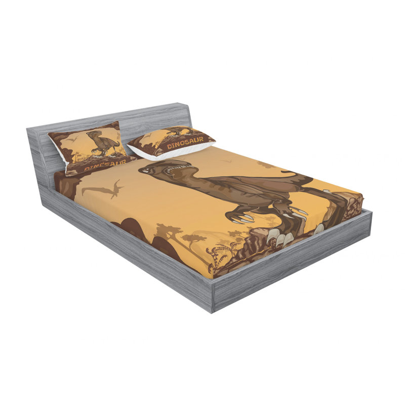 Ensemble de draps géants avec dinosaures géants, Ensemble de draps pour lit double avec un drap-hou
