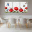 Ensemble de 3 tableaux sur toile tendue représentant des pivoines rouges et des merles bleus, pour la décoration du salon, de la chambre et de la maison.-1926397007