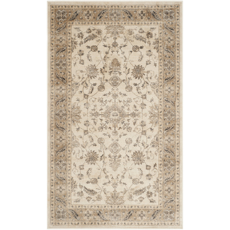 Lyniya Oriental Stone/Caramel Area Rug, Rectangle 5'3" x 7'6"
