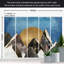 Murale abstraite pelez et collez - Coucher de soleil géométrique sur la montagne-910673615