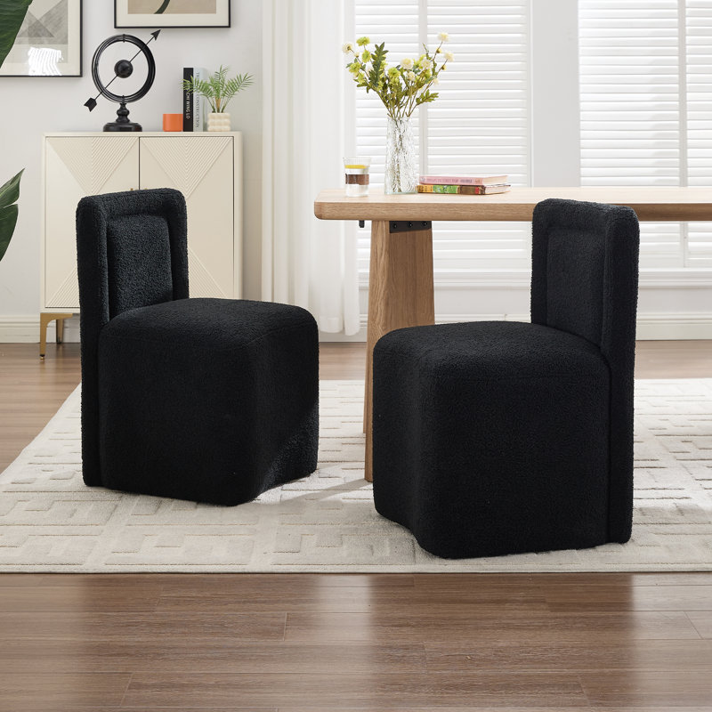 Upholstered Dining Chair Kitchen Side Chairs, Black