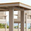Table de salle à manger de patio, teck Tevara et table d'extérieur en aluminium pour 6 à 8 personnes avec structure résistante aux intempéries pour terrasse-1050107504-1050107506