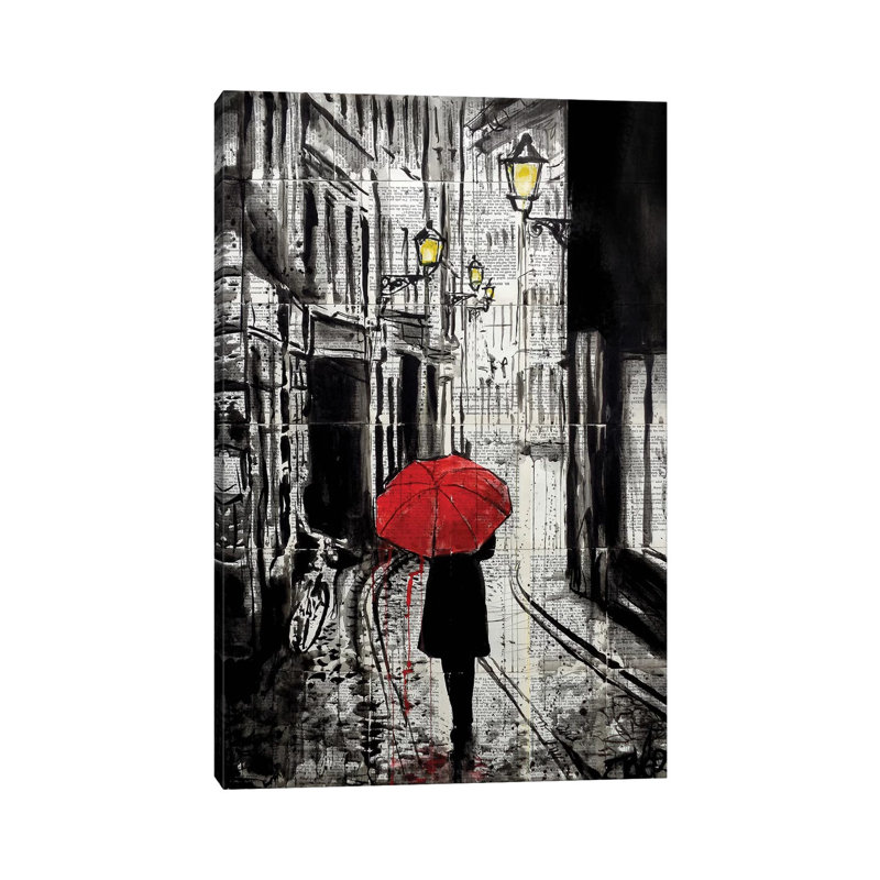 «The Delightful Walk» par Loui Jover - impression d'art graphique, Toile tendue, H 26 po x l 18 po x 1,5 po