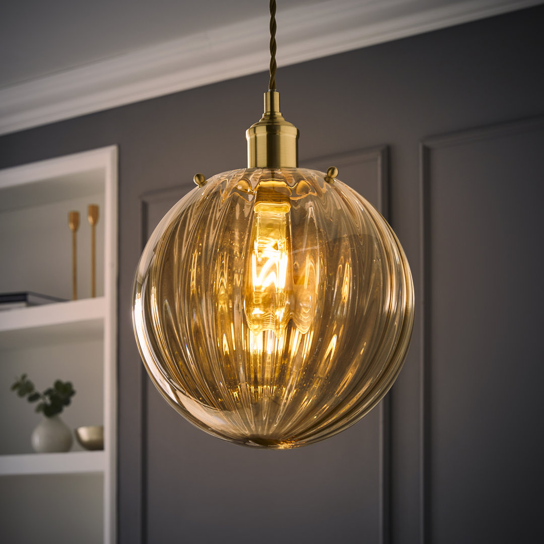 Chessy 25 cm H Globe Glass Lamp Shade ( Clip On ) in Yellow
