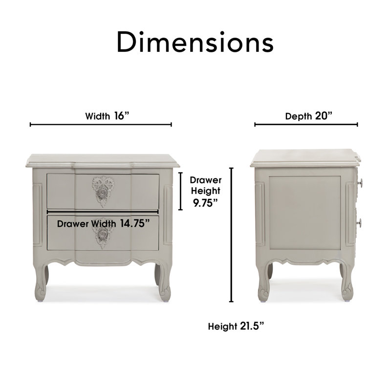 Maslow End Table Nightstand with Drawers