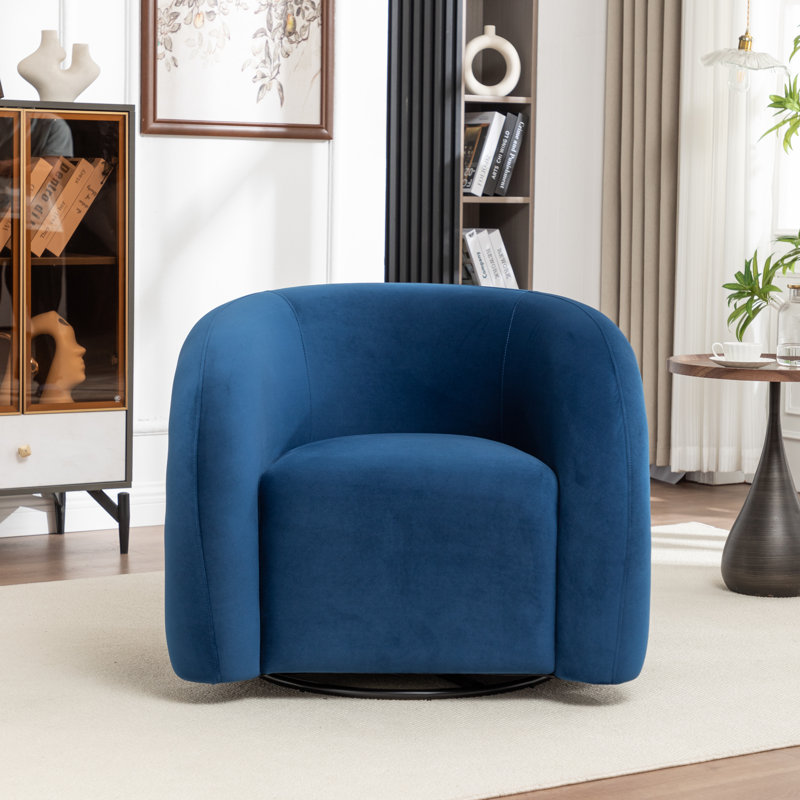 Fauteuil demi-tonneau rembourré et pivotant, Marine