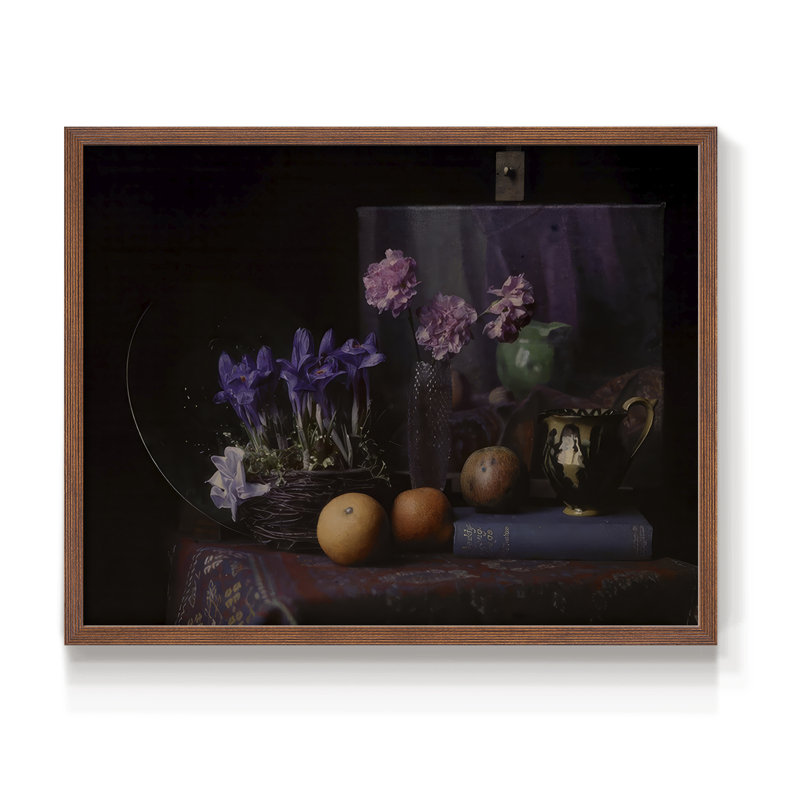 «Moody Still Life» - Impression encadrée - Restickable, Noyer, H 11 po x l 14 po