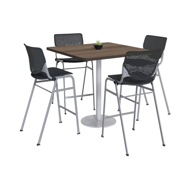 Ensemble de table de salle à manger et chaise Kool L 42 po, H 41 po x L 36 po x l 36 po, Noir, Cerisier