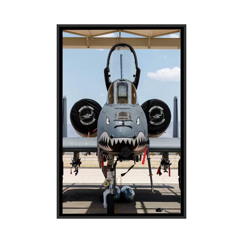 " A US Air Force A-10 Thunderbolt II Parked At Davis Monthan Air Force Base " by Rob Edgcumbe, 26" H x 18" W x 1.5" D, No Mat
