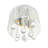 4 Light 10in Flush Mount Chrome Frame & White Shade with Crystal Drops-572739507