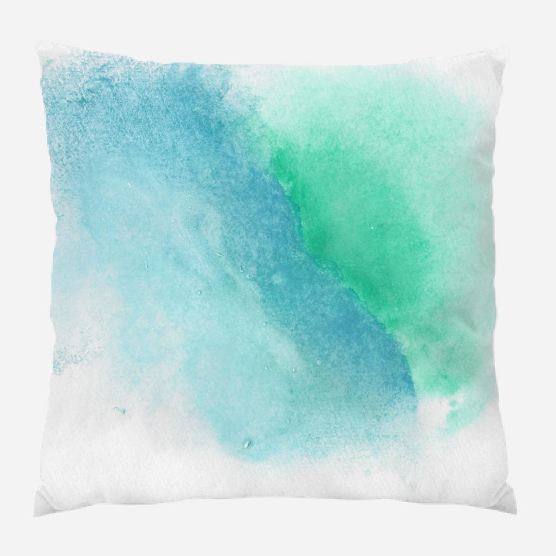 Coussin décoratif aquarelle , Microsuède, Intérieur