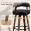 Ensemble de 2 tabourets de bar pivotants, tabourets de bar à hauteur de comptoir pour îlot de cuisine, tabourets de bar rembourrés avec pieds en bois