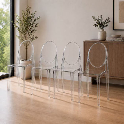 Casper Modern Acrylic Stacking Dining Side Chairs by Modway