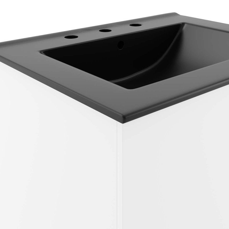 24" Bathroom Vanity In Grey White, Black, White