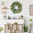 24" Spring Wreath for Front Door, Artificial Eucalyptus Leaf Wreath with White Berries, Natural Farmhouse Home Décor