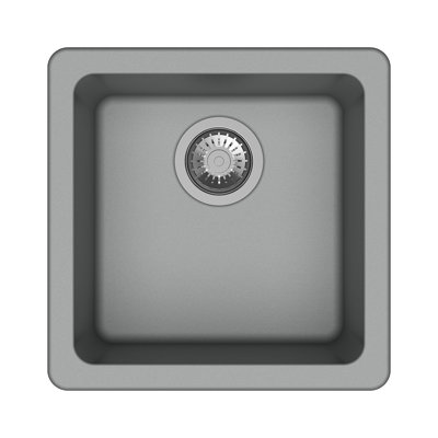 17" Croma Grey Granite Composite Sink Drop-In/Undermount Single Bowl Kitchen Sink