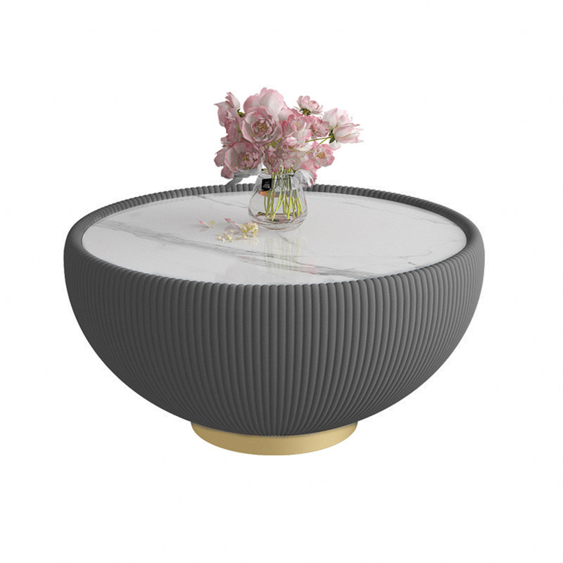 Table basse en forme de tasse, H 14,96 po x L 29,53 po x l 29,53 po, Gris