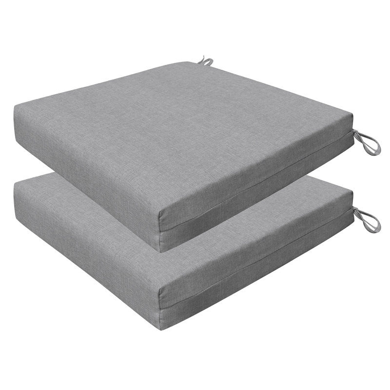 Coussin de siège d'extérieur carré Meridian, Gris colombe, L 16 po x P 16 po